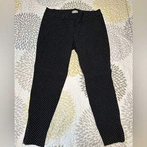 Loft black and white polka dot pants size 12